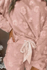 Round Neck Long Sleeve Top and Shorts Lounge Set - Ladyez