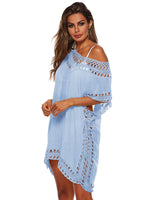 Bohemian Crochet Trim Beach Cover Up Dress - Ladyez