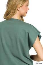 Zenana Viscose Round-neck Short Sleeve Sweater