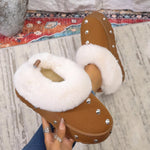 Studded Platform Faux Fur Lined Winter Boots