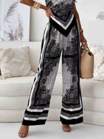 Printed Cami and Wide Leg Pants Set