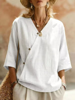 Surplice 3/4 Sleeve Blouse