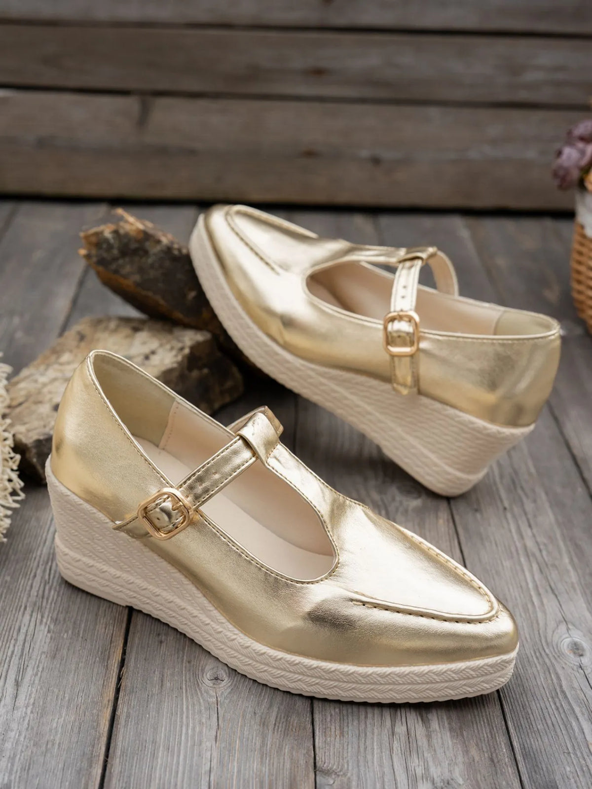 Point Toe Wedge Loafers
