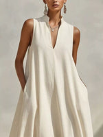 Sleeveless Maxi Dress with Side Pockets