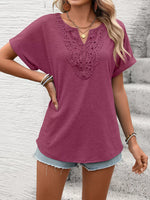 Lace Trim Short Sleeve T-Shirt