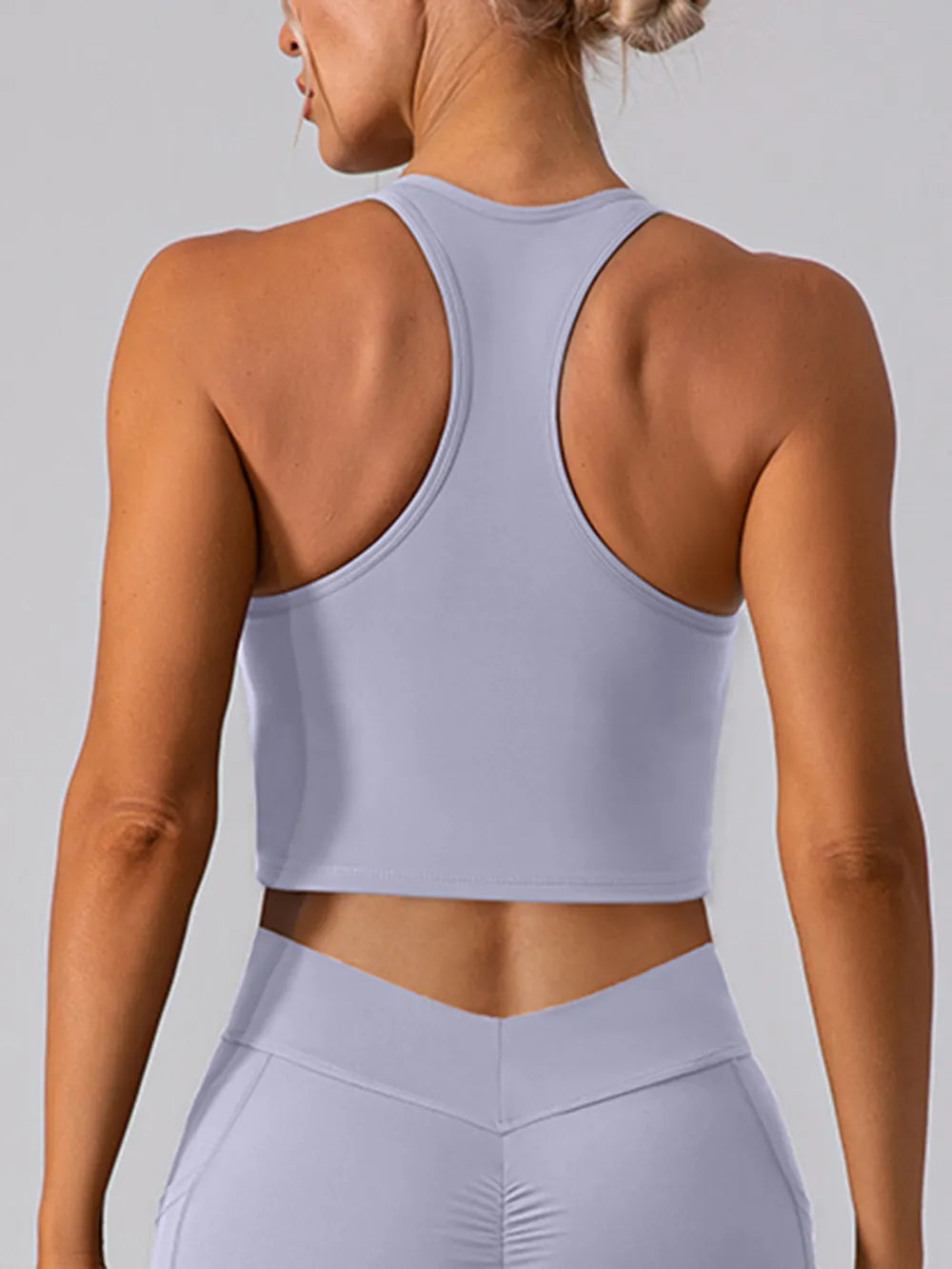 Square Neck Racerback Cropped Tank - Ladyez
