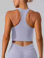 Square Neck Racerback Cropped Tank - Ladyez