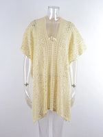 Angel Wings Cutout V-Neck Cover-Up with Tassel - Ladyez