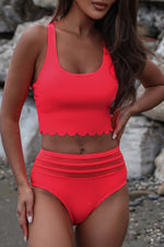 Scoop Neck Sleeveless Swim Set - Ladyez