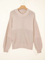 Texture Knitted Dropped Shoulder Sweater