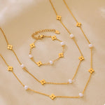 Freshwater Pearl 18K Gold-Plated Flower Necklace