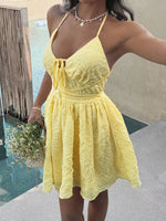 Textured Halter Neck Mini Dress