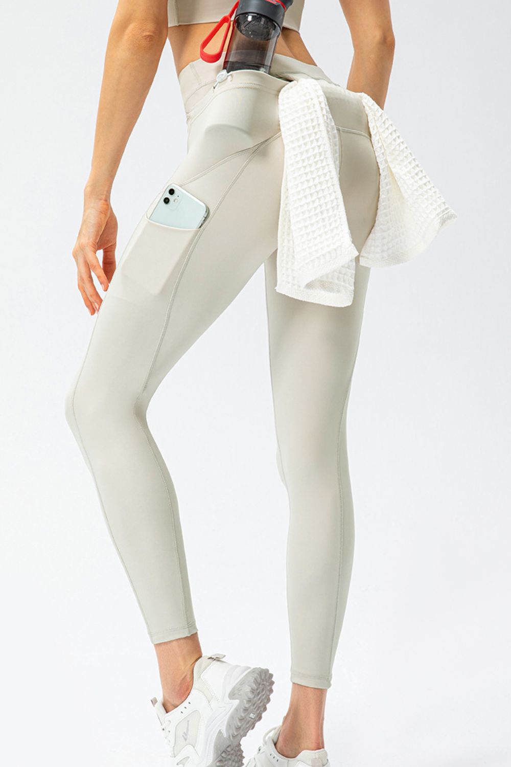 Full Size Slim Fit High Waist Long Sports Pants with Pockets - Ladyez