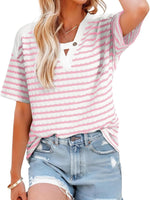 Striped Short Sleeve Casual T-Shirt
