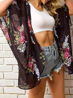 Open Front Half Sleeve Cover-Up - Ladyez