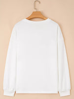 HOLLY JOLLY Embroidered Round Neck Sweatshirt