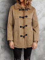 Faux Suede Sherpa Lined Toggle Coat