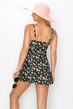 Marina West Swim Full Size Clear Waters Swim Dress in Black Roses - Ladyez