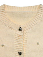 Pearl Embellished Button-Up Cardigan