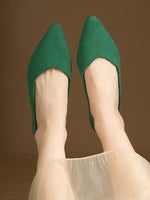 Solid Color Point Toe Slip-Ons