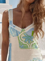 Tied Back Printed Maxi Dress - Ladyez