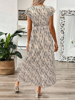 Surplice Cap Sleeve Midi Dress