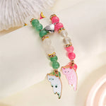 2 Piece Beaded Cat Charm Bracelet