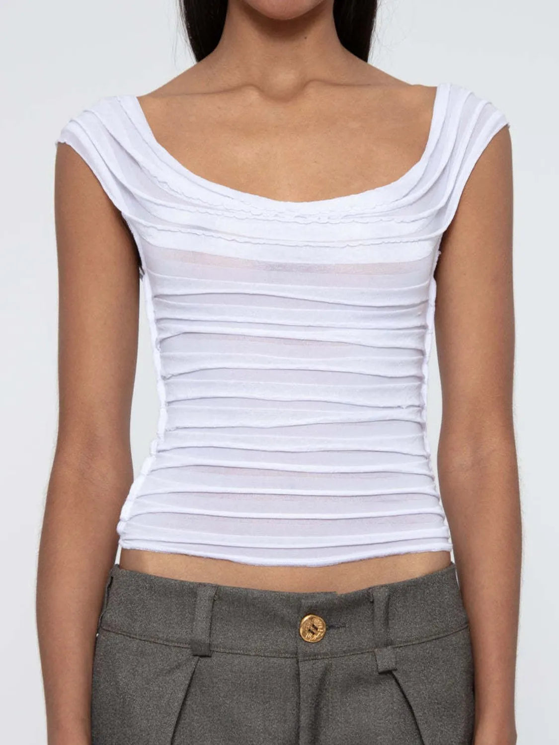Ruched Solid Tank - Ladyez
