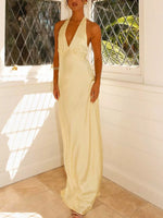 Halter Neck Sleeveless Maxi Dress