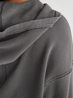 Exposed Seam Dropped Shoulder Hoodie