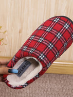 Plaid Fleece Lined Cozy Indoor Slippers - Ladyez