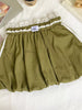 Lace Trim Elastic Waist Mini Skirt