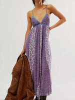 Floral V-Neck Maxi Cami Dress - Ladyez