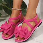 Bow Embellished Flat Sandals
