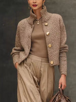 Full Size Button-Down Long Sleeve Cardigan Plus Size