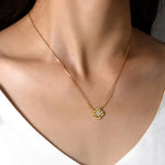 925 Sterling Silver Moissanite Leaf Clover Necklace - Ladyez