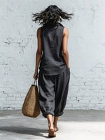 Full Size Sleeveless Top and Pants Two-Piece Set Plus Size