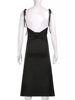 Ruched Tie Shoulder Midi Dress