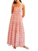 Striped Tie-Shoulder Tiered Maxi Dress - Ladyez