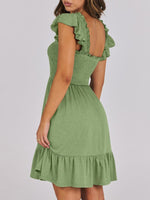 Smocked Ruffle Hem Mini Dress