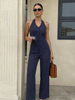Striped Halter Neck Jumpsuit