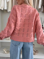 Tie-Front Openwork Cardigan