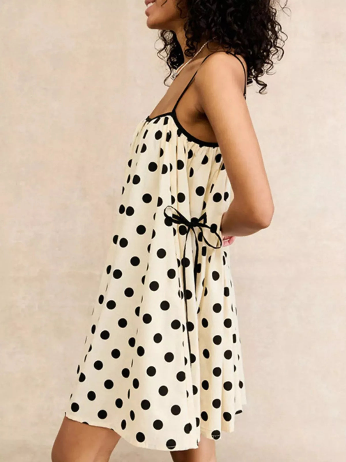 Polka Dot Spaghetti Strap Mini Dress