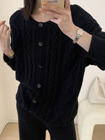 Cable Knit Cardigan & Wide Leg Pants Sweater Set