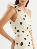 Polka Dot One-Shoulder Ruffle Dress