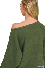 Zenana Boat Neck Balloon Sleeve Sweater