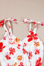 Tied Printed Surplice Sleeveless Bodysuit - Ladyez