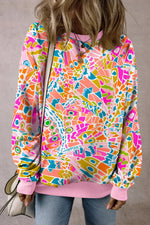 Printed Round Neck Long Sleeve Sweatshirt
