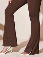 Full Size High-Waist Flare Active Pants Plus Size - Ladyez