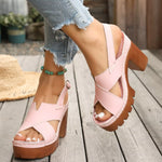 Open Toe Block Heels Sandals